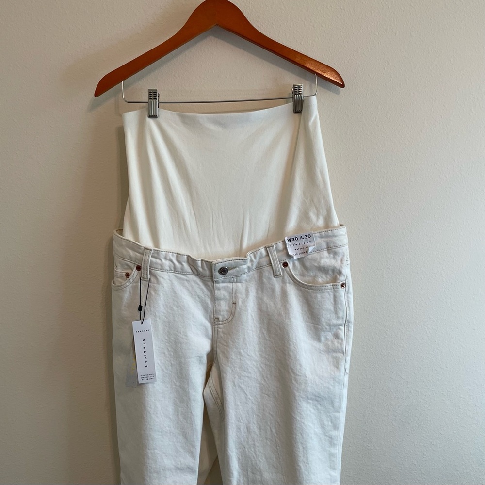 Topshop Maternity Straight Leg White Jeans